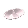 Melamine pearl double serving bowl – French Pink two-section bowl with beaded edge