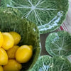 Detailed green cabbage design on 40cm round melamine platter – lightweight and shatter-resistant