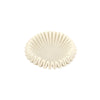 Small cream pleated decorative bowl with sculptural ripple design