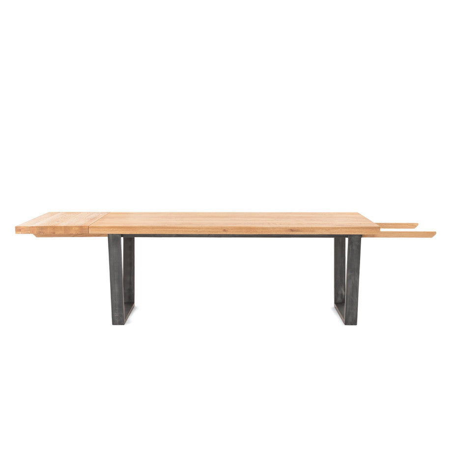 Calia Extendable Dining Table 240cm - Oak & Iron