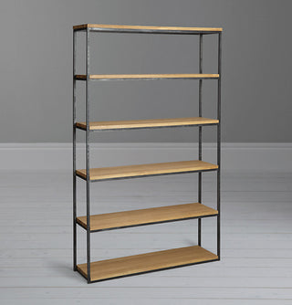 Calia Wide Bookcase - Oak & Iron