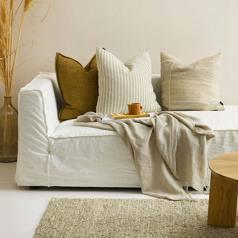 Cushion - Spencer With Feather Inner - Ivory/Natural