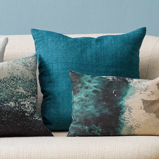 Cushion - Indira 100% Linen With Feather Inner - Baltic Sea