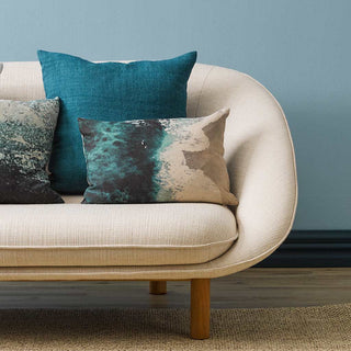 Cushion - Indira 100% Linen With Feather Inner - Baltic Sea