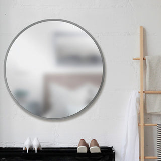 Hub Wall Mirror - 61cm Diameter - Grey