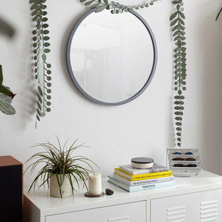 Hub Wall Mirror - 94cm Diameter - Grey