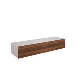 Bondi Floating Entertainment Unit 1660 - Walnut/High Gloss White