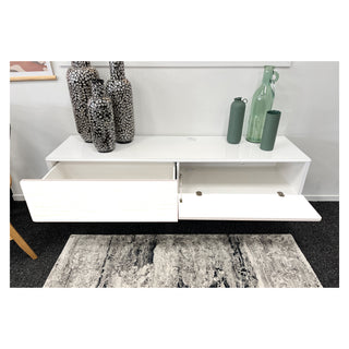 Bondi Floating Entertainment Unit 2200 - High Gloss White - Open View