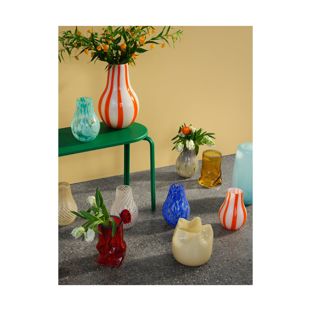 Broste Ada Mouthblown Glass Vase - Orange 