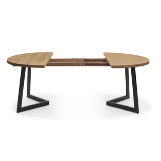 Calia Round/Oval Oak Extension Dining Table -  dia. 130cm (extendable)
