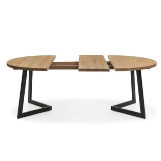 Calia Round/Oval Oak Extension Dining Table -  dia. 130cm (extendable)