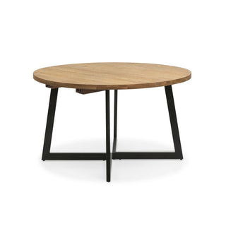 Calia Round/Oval Oak Extension Dining Table -  dia. 130cm (extendable)