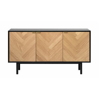 Calvi Sideboard - Natural Oak + Black MDF