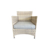 Cayman Outdoor Lounge Chair - Kubu Natural Rehau German Wicker - Urecel Quick Dry Seat Foam - Sunbrella Natte Nature Grey Fabric
