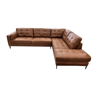 Chester Sofa Chaise - 3 Seater Left + Chaise Right - Urban Sofa Cat 18 Saddle Bag Brown