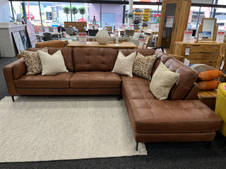 Chester Sofa Chaise - 3 Seater Left + Chaise Right - Urban Sofa Cat 18 Saddle Bag Brown