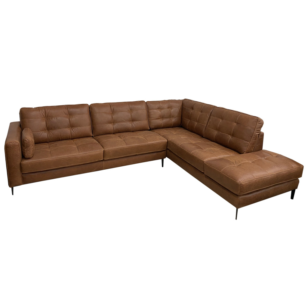 Chester Sofa Chaise - 3 Seater Left + Chaise Right - Urban Sofa Cat 18 Saddle Bag Brown