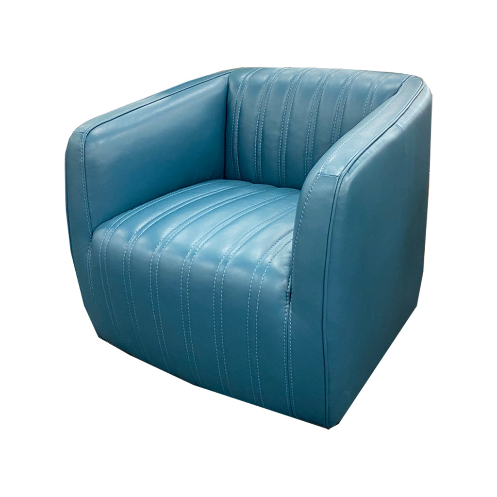 Marvy Leather Swivel Chair - Urban Sofa Teal Leather