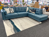 Chester Sofa Chaise - 3 Seater Left + Corner Extension Chaise Right - Urban Sofa - Teal Full Grain Leather