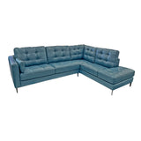 Chester Sofa Chaise - 3 Seater Left + Corner Extension Chaise Right - Urban Sofa Cat 16 Teal Full Grain Leather