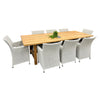 Cologne/Cayman 9pc Outdoor Set Whitewash - Cologne 2600 Table + 8x Cayman Chairs
