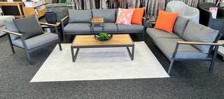 Copenhagen 3-Seater Outdoor Lounge Chair in Charcoal