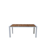 Copenhagen Outdoor Table 1800 - White Powder Coated Aluminium/Teak