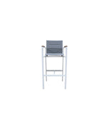 Copenhagen Outdoor Bar Chair - Powder Coated Aluminium White/Teak - Furnish