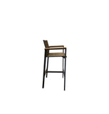 Copenhagen Outdoor Bar Chair - Powder Coated Aluminium Charcoal/Teak - Furnish