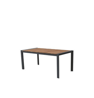 Copenhagen Outdoor Table 1800x900 - Charcoal Powder Coated Aluminium with Teak Top