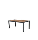 Copenhagen Outdoor Table 1800x900 - Charcoal Powder Coated Aluminium with Teak Top