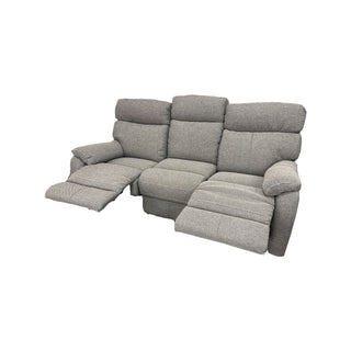 Cortez 3-Seater Manual Recliner Sofa - Salt & Pepper Fabric