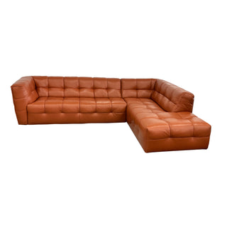 Cruz corner Lounge in Burnt Orange Category 15 Leather
