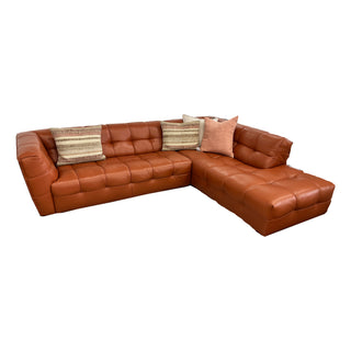 Cruz corner Lounge in Burnt Orange Category 15 Leather