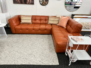 Cruz corner Lounge in Burnt Orange Category 15 Leather
