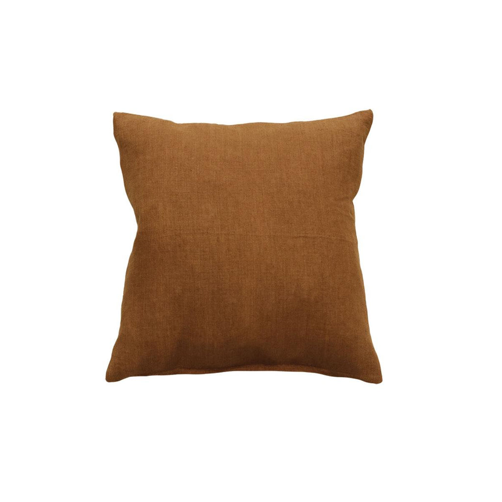 Cushion - Indira 100% Linen With Feather Inner - Tobacco