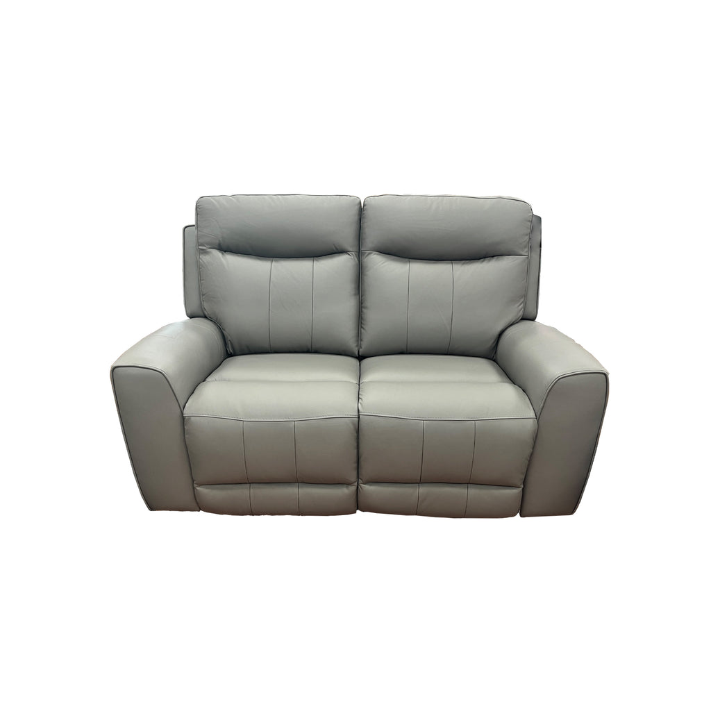 Denburn 2-Seater Manual Recliner Lounge - Cat 10 Sassari Grey Leather