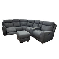 Denburn 6pc Recliner Suite - Urban Sofa F20 Rhino Dark Grey Fabric