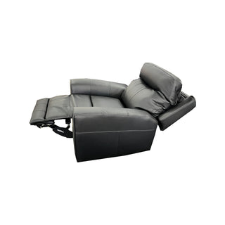 Denburn Electric Recliner Chair w. Elec Headrest - Urban Sofa - Black Top Grain Protected Leather