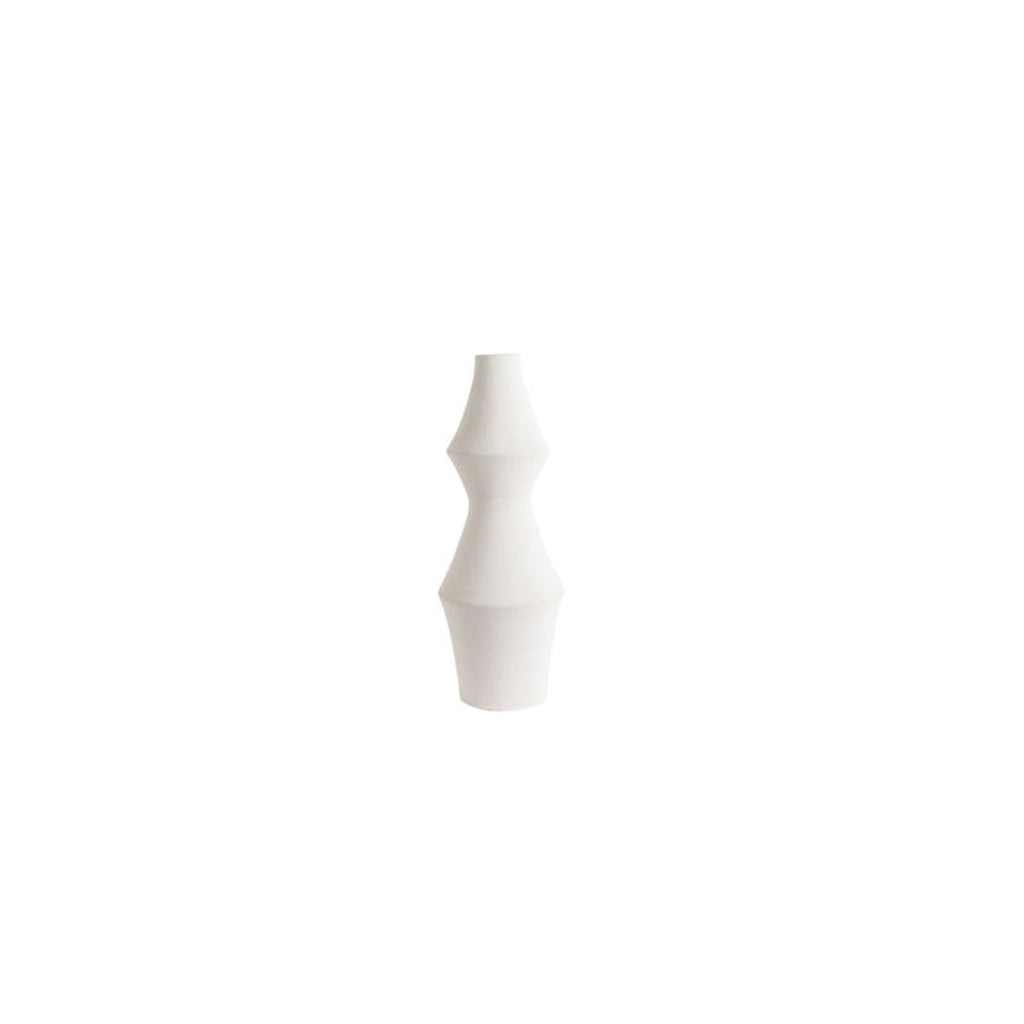 Double Angle Ceramic Vase - White