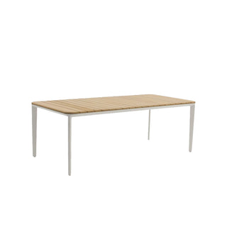 Faro Teak Top table White Aluminium