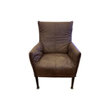 Hugo Steel Chair - Eastwood Chocolate Fabric