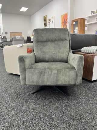 Mikado Olive Green Velvet Swivel Chair with start Base