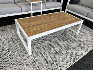Copenhagen White and Teak Outdoor Coffee Table