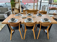 Calia/Pisa 7pce Dining Set - Calia 2000 Table + 6x Pisa Black Chairs