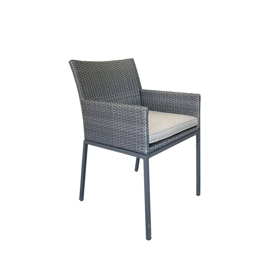 Intani Outdoor Dining Chair - German Rehau Wicker - Charcoal