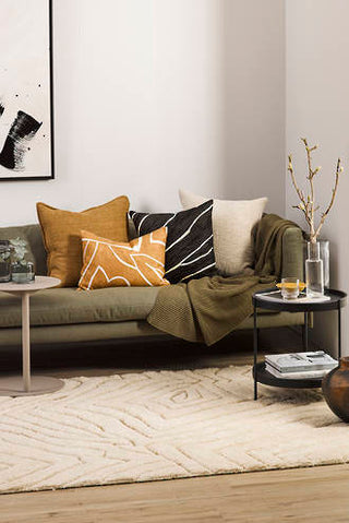 Cushion - Jemila with Feather Inner - Black/Ivory