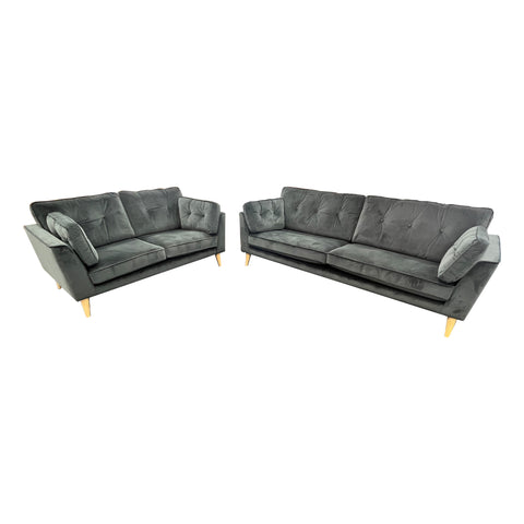 Chester Corner Sofa Chaise - 3 Seater Left + Corner Extension Chaise Right - Urban Sofa - Atollo Black Full Grain Leather
