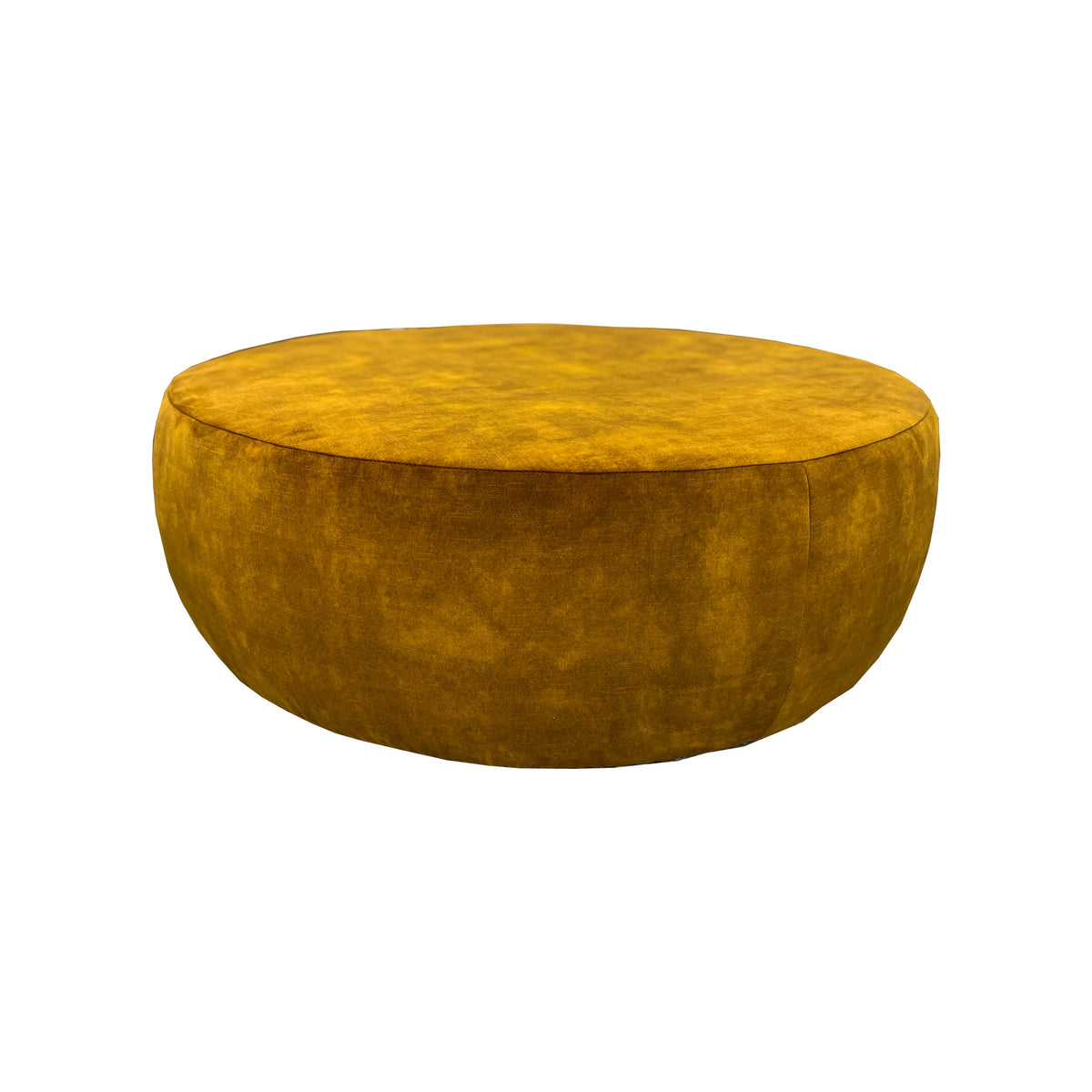 Loft Large Round Ottoman - Gold Velvet
