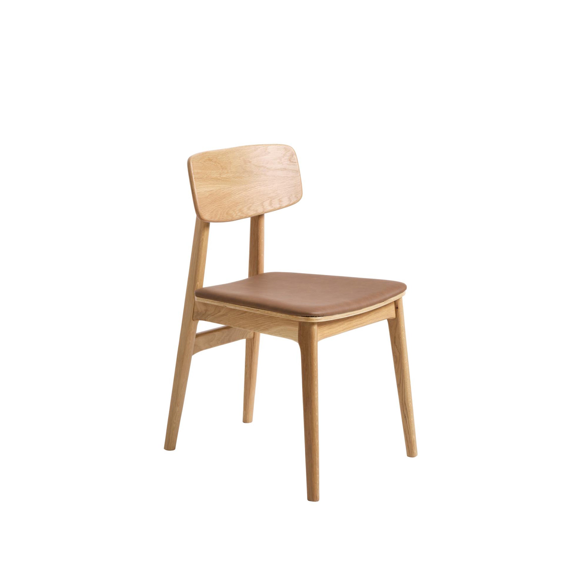 Madras Dining Chair Tan - Solid Oak Frame Lacquered
